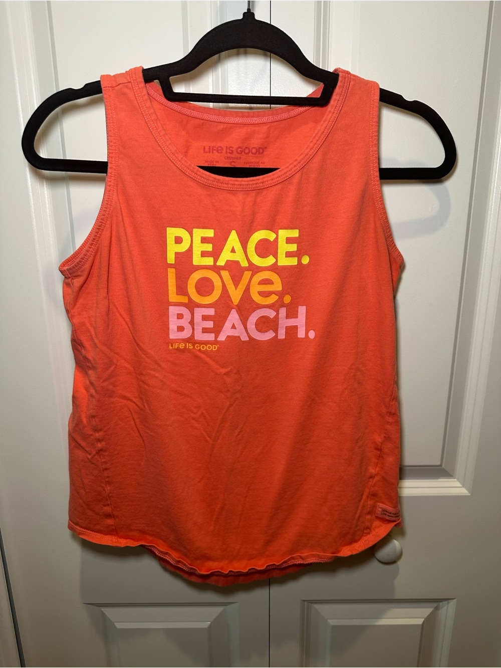 Life Is Good Orange Crusher Tank 100% Cotton Size S